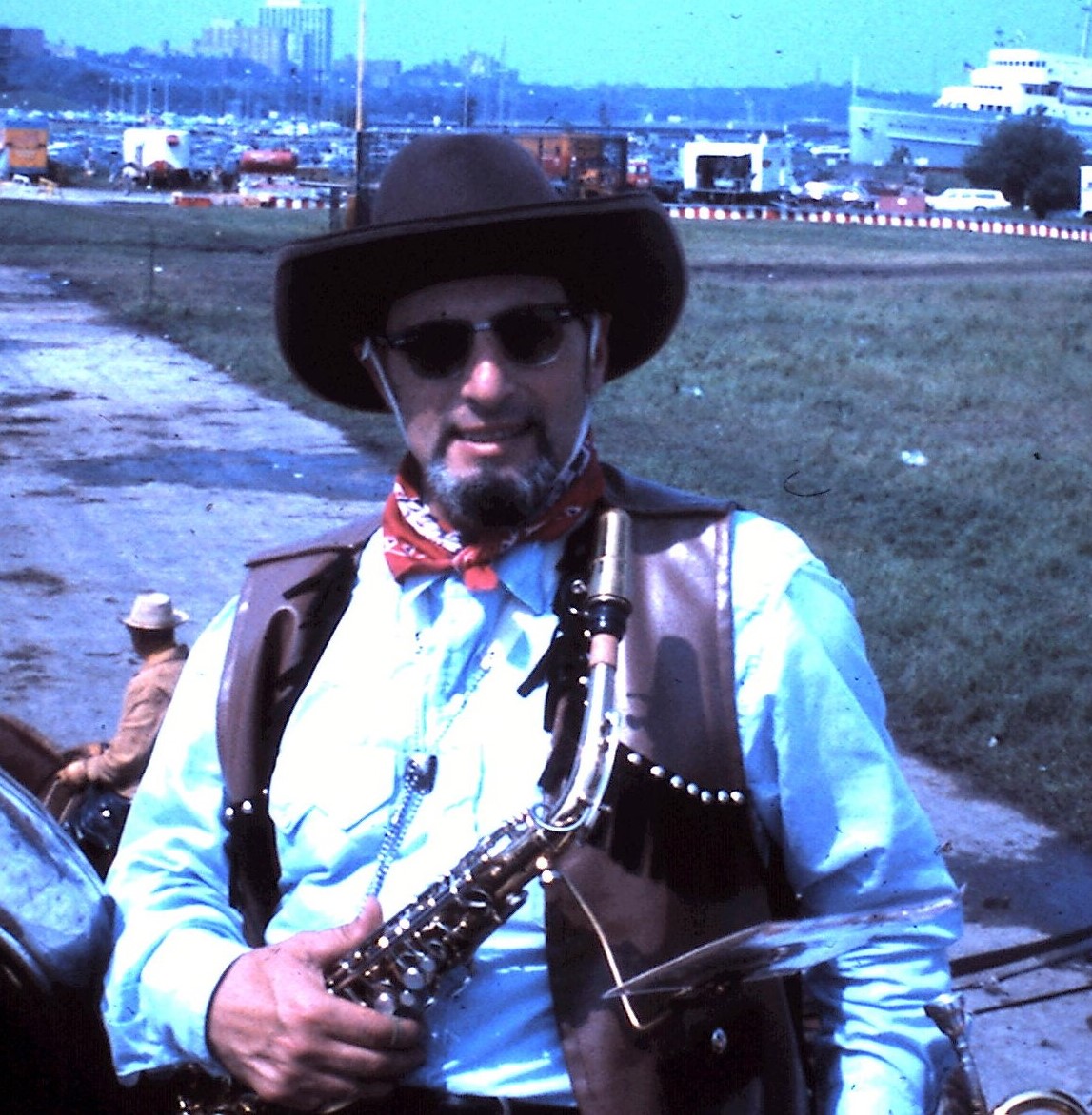 Emil Anello in Pawnee Bill Circus Wagon